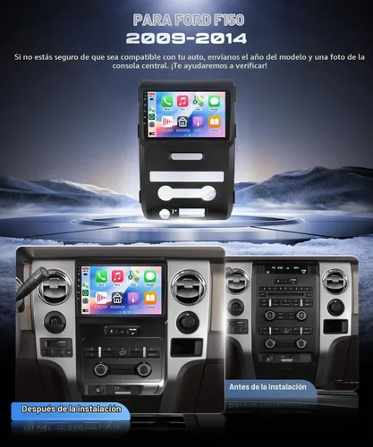 Vista 2 de Estéreo del coche 4G+64G Android 15 para Ford F150 2009-2014 con Carplay