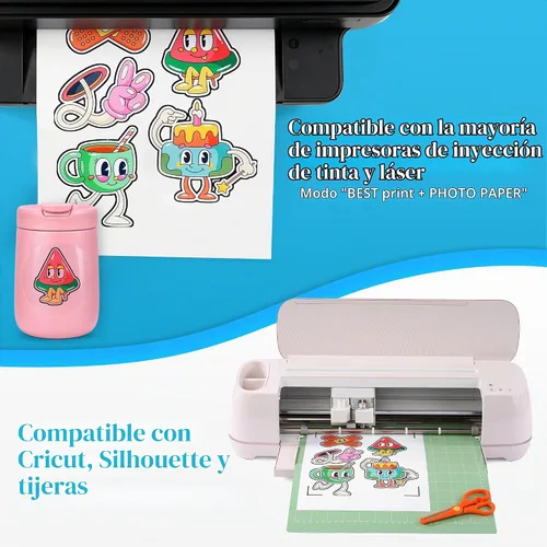 Vista 6 de QYH Papel adhesivo de vinilo transparente imprimible premium, 50 hojas 100 % transparente