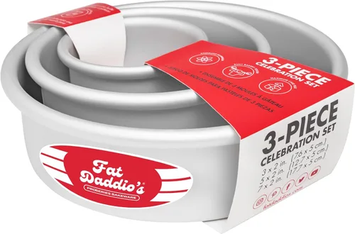 Vista 54 de Fat Daddio's Juego de moldes para pasteles redondos uniformes de aluminio anodizado de 4 niveles, profundidad de 2 pulgadas