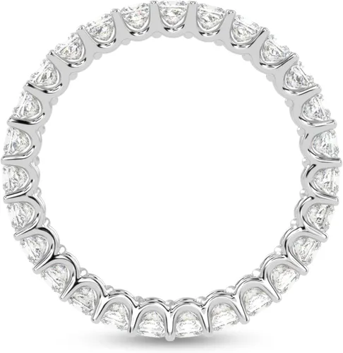 Vista 7 de Anillo de boda de princesa de moissanita de 14 quilates, tono oro blanco, rosa, amarillo, anillo de boda de eternidad completa, 2.00 quilates, corte