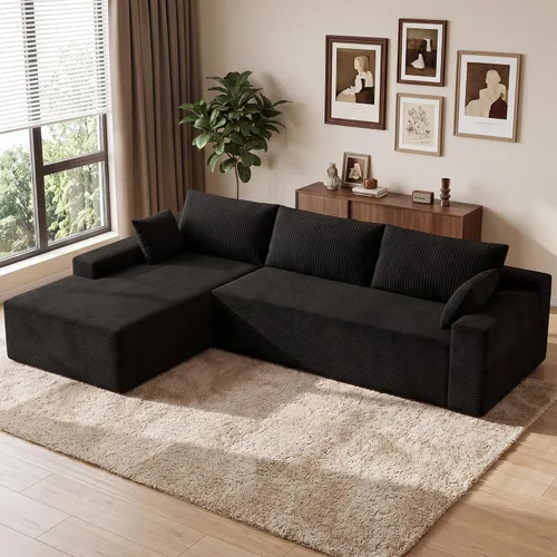 Vista 12 de Sofá seccional moderno de 108 pulgadas, sofás modulares convertibles en forma de L, sofás tapizados con asiento profundo, sofá de esponja apto