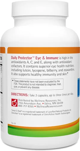 Vista 3 de Wellness Resources Protector diario de ojos e inmune - Luteína, licopeno, zeaxantina, criptoxantina, arándano y más para la salud de los ojos