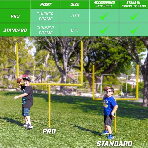 Vista 6 de GoSports Poste de Portería de Fútbol Americano - Juego de Fútbol Americano para Patio Trasero de 6 u 8 Pies