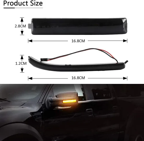Vista 7 de D-Lumina Reflector de espejo lateral LED secuencial, luces direccionales, lente ahumada, compatible con Fo-rd F150 2009-2014, luz intermitente
