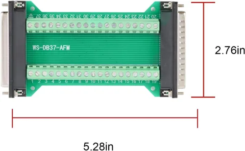 Vista 5 de 2 unids DB37 macho a hembra Terminal Breakout Board, RS232 D-SUB Serial a 37 Pin en una placa de ruptura Puerto sin soldadura Bloque de terminales