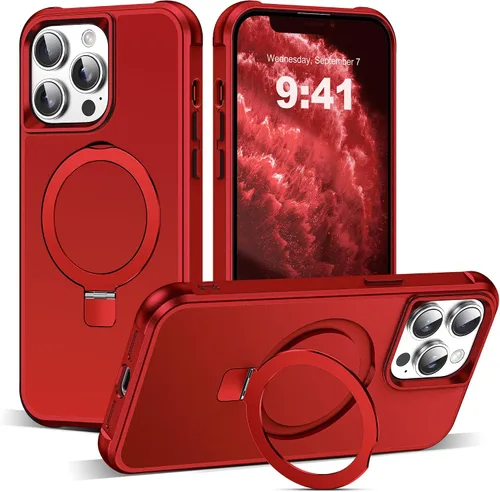 Vista 170 de SKYLMW - Funda compatible con iPhone 11 de 6.1 pulgadas, con soporte magnético invisible tipo anillo, funda translúcida de grado militar, compatible