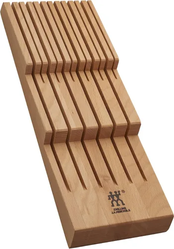 Vista 7 de ZWILLING Organizador de cuchillos para cajón, 8 ranuras, de madera de haya Holds up to 8 knives. 4 blades up to 5" and 4 blades up to 10". Size: 4