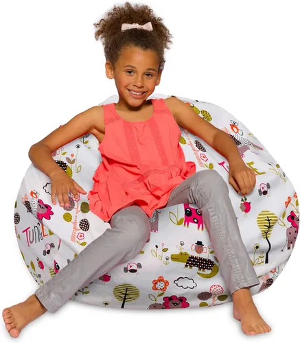 Vista 39 de Posh Beanbags - Sillón puff XL, 48 pulgadas, tela de lona para colorear - Mundo divertido Azul Rey Sólido