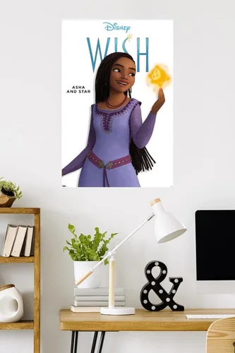 Vista 11 de Trends International Disney Wish Asha Feature Series - Póster de pared, 22.4 pulgadas de largo x 14.7 pulgadas, versión enmarcada en madera