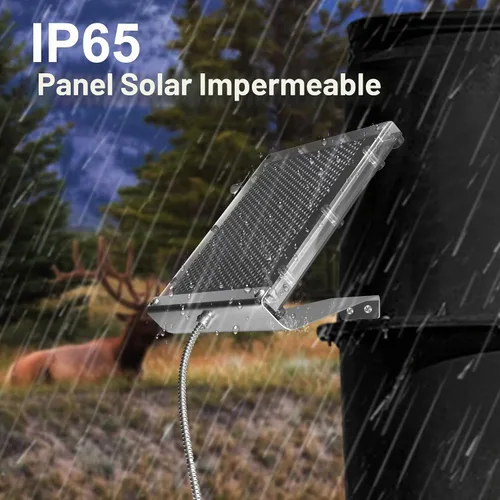 Vista 6 de POWOXI 6V 1.5W alimentador de ciervos panel solar impermeable con soporte