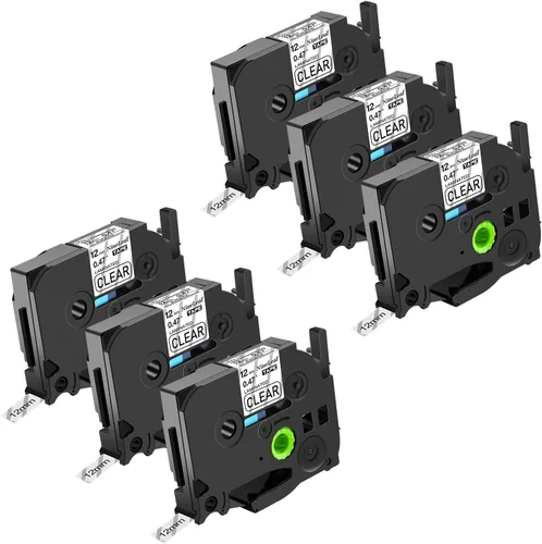 Vista 16 de NineLeaf Paquete de 6 cintas de etiquetas compatibles con Brother TZ TZe TZe-531 TZe531 TZ-531 TZ531 0.472 in 1/2 pulgadas, negro sobre azul