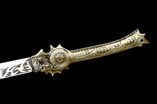 Vista 2 de LONGSWORD Dadao - Espada de cola de vaca hecha a mano con hoja de acero forjado de alto carbono, vaina de poliuretano y accesorios de aleación