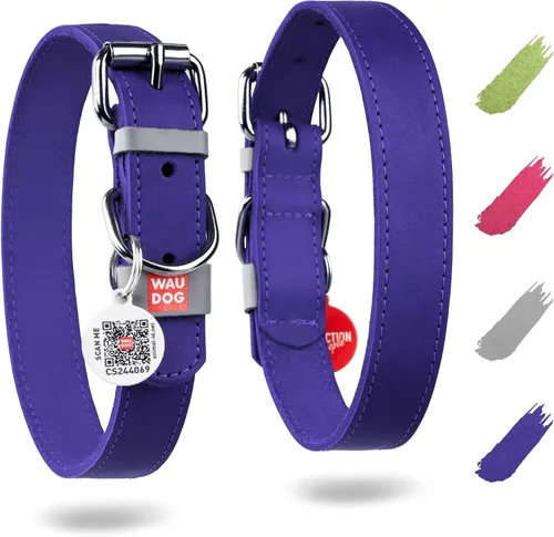 Vista 12 de WAUDOG Collar de cuero de larga duración para perros grandes, medianos y Negro