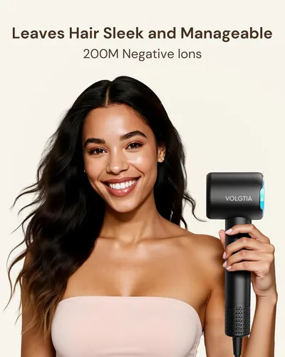 Vista 8 de VOLGITA - Secador de pelo con difusor para cabello rizado, secador de pelo, 110000 RPM, secador de pelo iónico profesional de alta velocidad