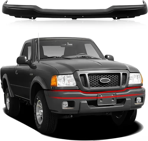 Vista 9 de CarPartsDepot Barra de Defensa Delantera de Acero Negro Preparado para Pintura para Camiones Pickup Compatible con Ford Ranger 1998-2000 FO1002347