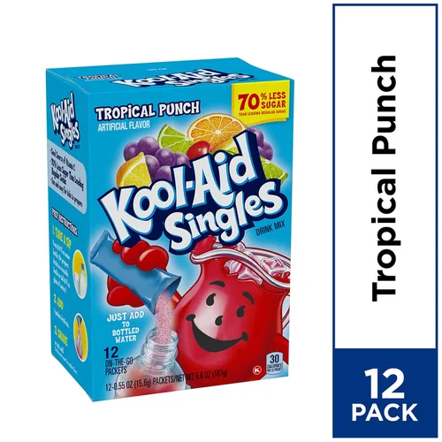 Vista 8 de Kool-aid Singles Tropical Punch 12-.055 Oz Caja 2 cajas