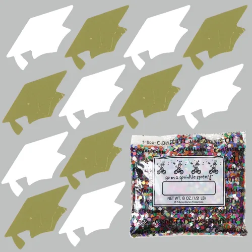Vista 97 de Confetti Grad Cap Negro, Azul Marino Combo - 2 bolsas de media onza (1 oz)