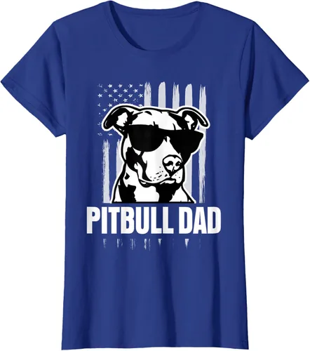 Vista 30 de Pitbull Dad - Camiseta para hombre con orgullo American Pit Bull Dog, Negro, S