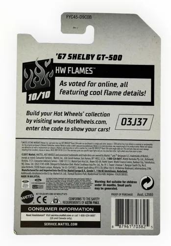 Vista 2 de Hot Wheels 2019 HW Flames - Shelby GT-500 '67 [Azul oscuro]