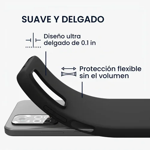 Vista 2 de kwmobile Funda compatible con Xiaomi Redmi Note 11 / Note 11S - Funda protectora de silicona TPU suave y delgada - Negro mate