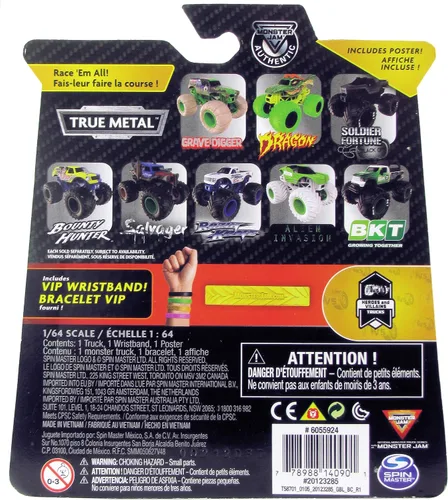 Vista 2 de Monster Jam 2020 Spin Master 1:64 Camión monstruo fundido a troquel con pulsera: héroes y villanos Batman