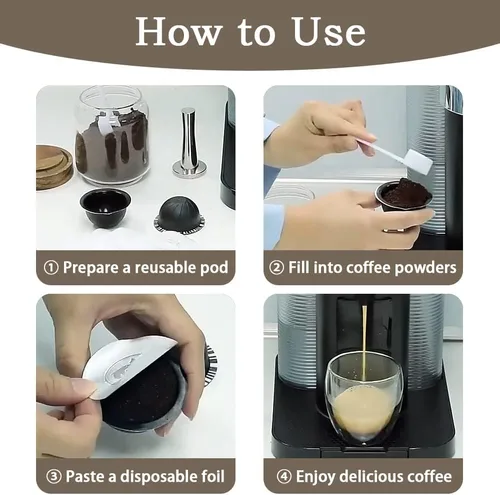 Vista 2 de 100 tapas de papel de aluminio para cápsulas Vertuo, láminas de papel de aluminio compatibles con cápsulas de café Nespresso 57mm