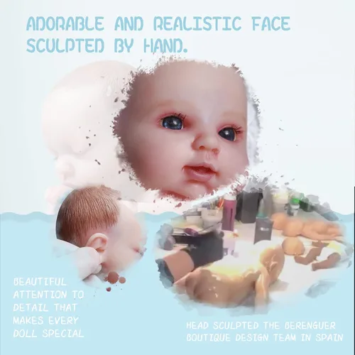 Vista 2 de AISITE Paquete combinado de muñecas de bebé Reborn, no muñecas de vinilo, muñeca de bebé recién nacida de silicona suave realista, muñecas de bebé
