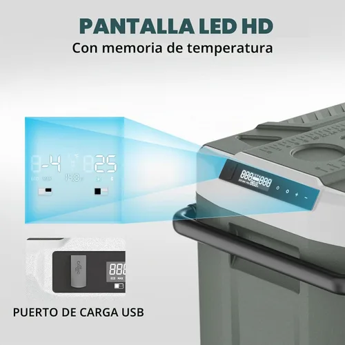 Vista 8 de Alpicool Refrigerador portátil para automóvil, refrigerador de 12 voltios con rueda, refrigerador de automóvil de 42 cuartos de galón, control