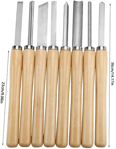 Vista 6 de Juego de cinceles de torno de madera, kit de cinceles de torneado de madera HSS, cincel de escultura, cinceles para carpintería, torno de madera