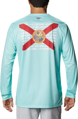 Vista 2 de Columbia mens Terminal Tackle Pfg State Fish Flag Ls