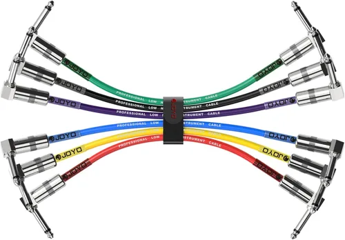 Vista 9 de JOYO Cable para Bajo de Guitarra 15 Pies, Cable de Instrumento de Audio Profesional 1/4 Pulgada, Cable de Amplificador de Ángulo Recto (Negro, CM-12)