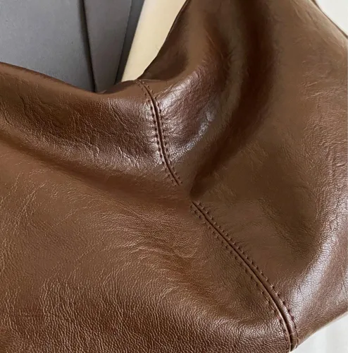 Vista 7 de Bolso Hobo de piel sintética para mujer, bolso de hombro con axilas a la moda, lindo bolso cruzado de media luna, bolso retro