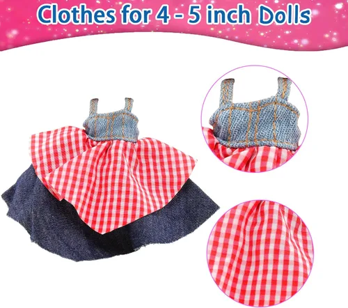 Vista 3 de BARWA Ropa de muñeca de 4 pulgadas, ropa de moda para muñecas de 4 y 5 pulgadas