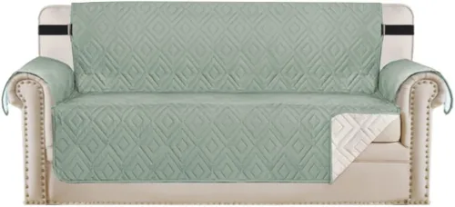 Vista 14 de H.VERSAILTEX Funda reversible para silla, protector de muebles antideslizante, resistente al agua, con correas elásticas de 2 pulgadas