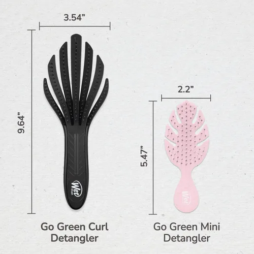 Vista 7 de Wet Brush Go Green Cepillo desenredante para rizos, negro, cerdas desenredantes IntelliFlex ultrasuaves que se deslizan a través de los enredos