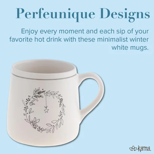 Vista 5 de Karma Gifts, Taza Blanca de Invierno, Árbol de Navidad 18 OZ