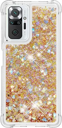 Vista 101 de Funda de silicona transparente con purpurina para Xiaomi Redmi A1 Bling Liquid Clear Star Heart Silicone Bumper a prueba de golpes, funda Azul
