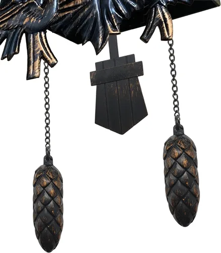 Vista 6 de WALPLUS Reloj de pared de cuco clásico con chime negro, reloj de pájaro colgante, decoración del hogar, reloj de Navidad, regalos