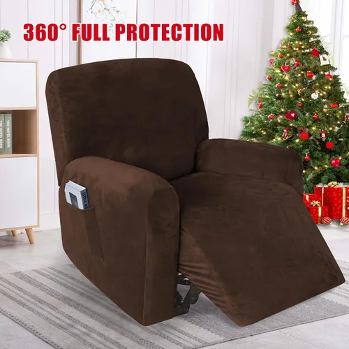 Vista 2 de 4 fundas de terciopelo grueso para silla reclinable, funda elástica para sofá reclinable de cuero, para sofá reclinable de casa rodante