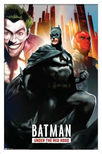 Vista 14 de Trends International DC Comics - Póster de pared de Batman con capucha roja, 14.725 x 22.375 pulgadas, versión enmarcada de madera de granero