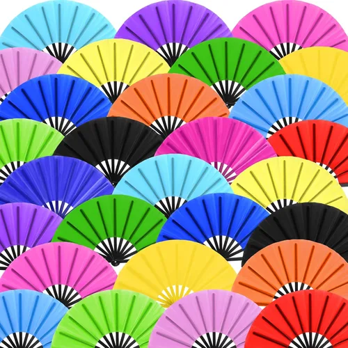 Vista 11 de Blulu 8 piezas de abanicos grandes plegables para baile en línea de 13 pulgadas, abanico en el suelo para baile en línea para mujeres y hombres