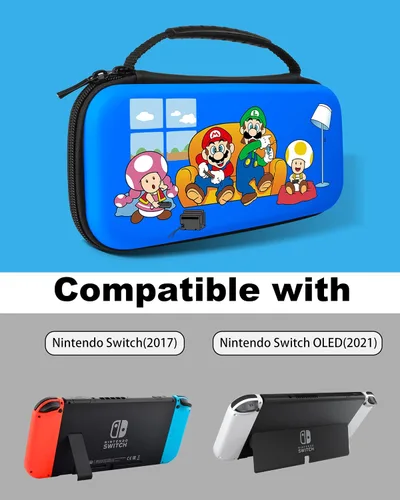 Vista 2 de Xicifun Deigned for Nintendo Switch Carrying Case Cute Kawaii Travel Case Carrying Bag Designed for Nintendo Switch Switch Lite Switch OLED 10 Game