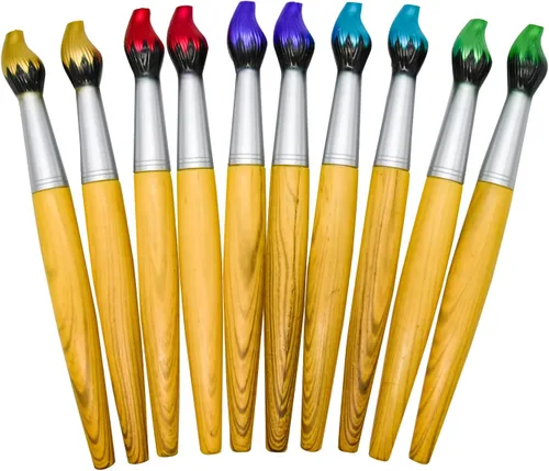 Vista 7 de 25 Uds. novedosos bolígrafos con forma de pincel de bambú, bolígrafos de madera para artistas de arte, escuela, oficina, fiesta, papelería, Navidad