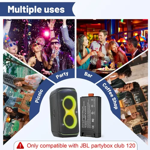 Vista 7 de Fancy Buying Batería recargable de 6000 mAh compatible con JBL PartyBox Club 120 y JBL Battery 200 Altavoz portátil Reemplazo perfecto para JBL