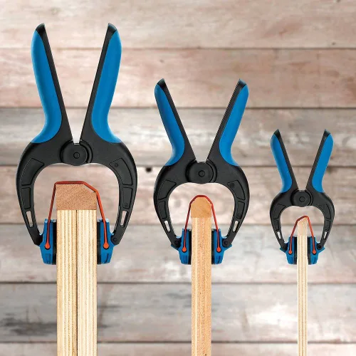 Vista 5 de Rockler Abrazaderas de resorte pequeñas (par) – Abrazaderas de banda de fácil presión para carpintería con una sola mano, fáciles de agarrar