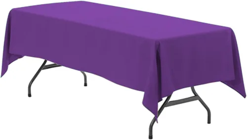 Vista 45 de Your Chair Covers - Mantel rectangular de poliéster sin costuras de alta calidad de 60 pulgadas de ancho x 102 pulgadas de largo - Negro - Mantel