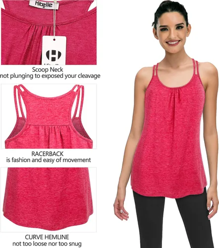 Vista 6 de Hibelle Camiseta sin mangas para mujer con cuello redondo y espalda cruzada