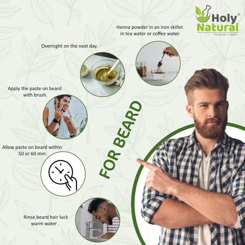 Vista 5 de Polvo de henna para tinte para cabello y barba - Certificado USDA y 100% natural, sin químicos, sin OMG