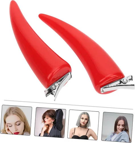 Vista 5 de 8 clips de cuernos para disfraz, pasador de diablo puntiagudo rojo para mascarada, cosplay, vestido divertido, decorativo, gótico, fiesta
