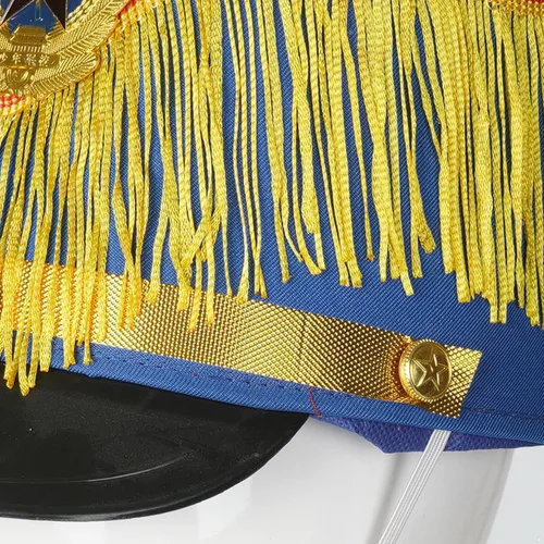 Vista 7 de winying Sombrero de tambor mayor para adultos y niños, sombrero de Majorette, sombrero de banda de tambor, sombrero de soldado de juguete con plumas